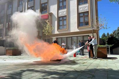 Eskişehir İl Müftülüğü’nde Gerçeğini Aratmayan Yangın Tatbikatı