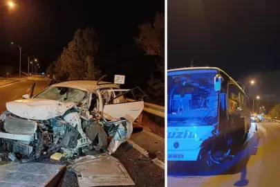 Eskişehir’de yolcu otobüsüyle kafa kafaya çarpıştı