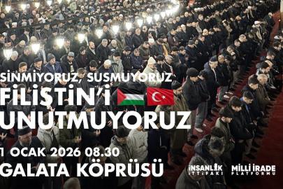 Dua, yürüyüş ve dayanışma: 1 Ocak sabahı adresi Galata Köprüsü oldu!