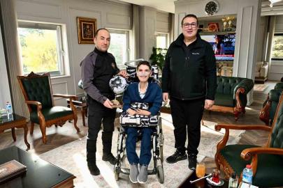 İl Emniyet Müdürü Yılmaz, polis memuru ve engelli oğlunu misafir etti