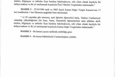 MHP’li Özdemir: "Üniversite öğrencilerinin alacakları elektronik cihazlarda kısıtlama olmaksızın ÖTV’den muaf tutulmalarına dair kanun teklifimizi meclise sunduk"